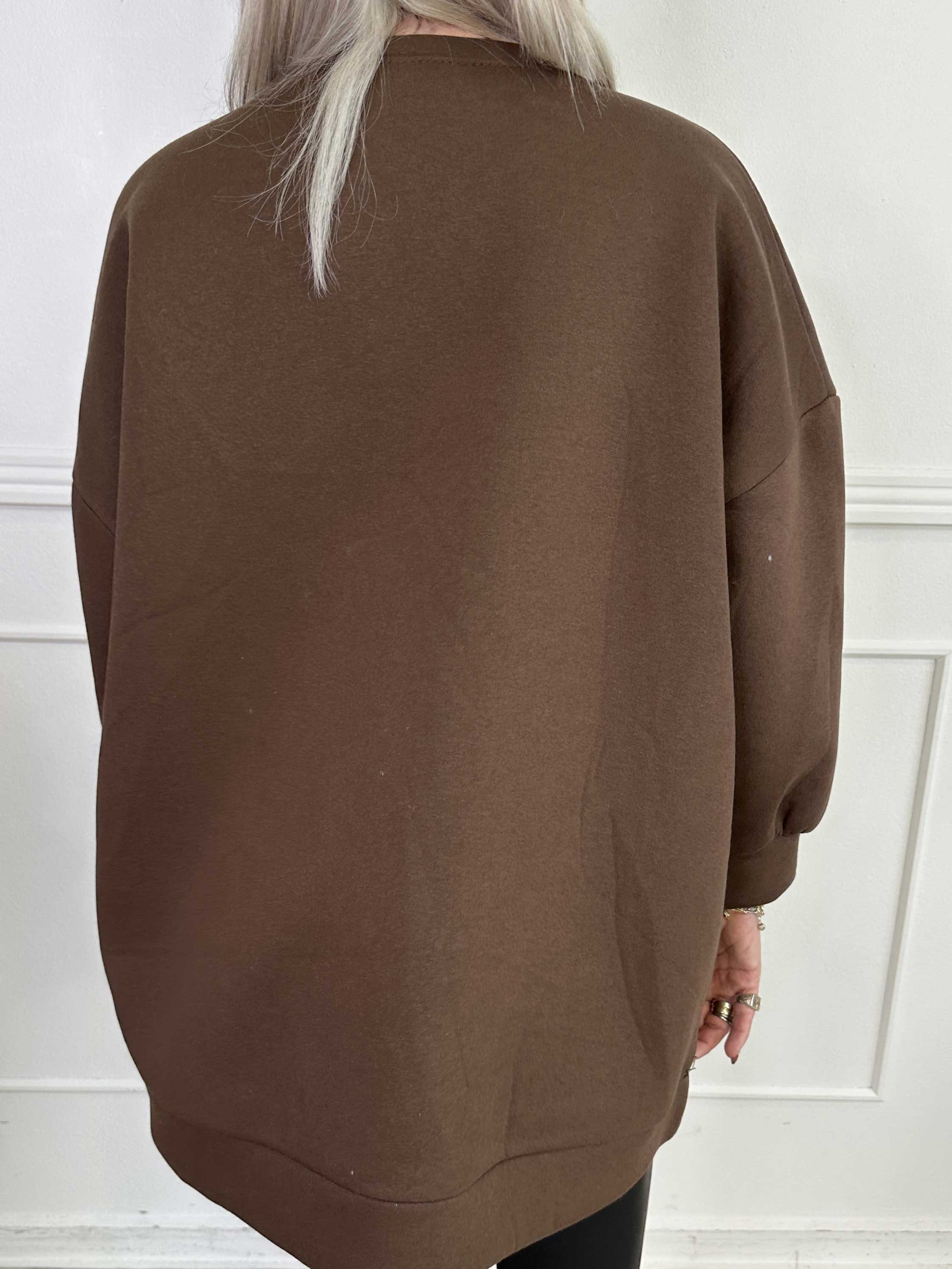 Thalassa - Oversized sweatshirt i bomuld med stor velour sløjfe